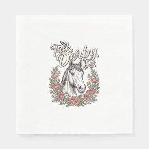 Talk Derby To Me Florales Pferd Vintage Shirt_1 Serviette