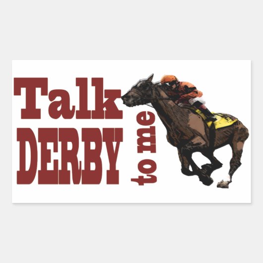 Talk Derby to Me Gifts & Novelties Rechteckiger Aufkleber (Vorderseite)