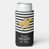 Talk Derby to Me Gold Racehorse Selters Dosenkühler (Seltzer Vorderseite)