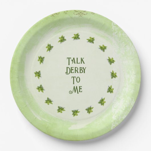 Talk Derby To Me Mint Julep Grün Anpassbar Pappteller (Vorderseite)