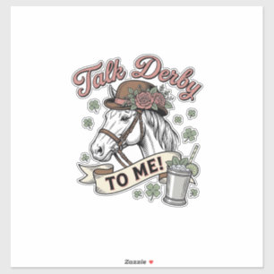 Talk Derby To Me Pferd Mint Julep Vintage Shirt_1 Aufkleber