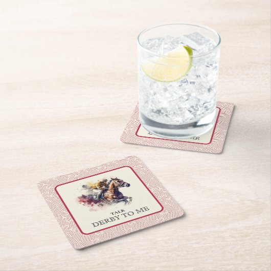 Talk Derby to Me Race Rot Rechteckiger Pappuntersetzer (Vor Ort)