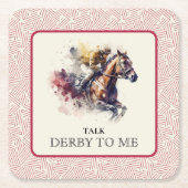 Talk Derby to Me Race Rot Rechteckiger Pappuntersetzer (Vorderseite)