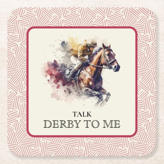 Talk Derby to Me Race Rot Rechteckiger Pappuntersetzer (Vorderseite)