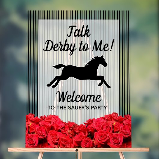 Talk Derby to Me Racehorse Welcome Acrylschild (Neutral)