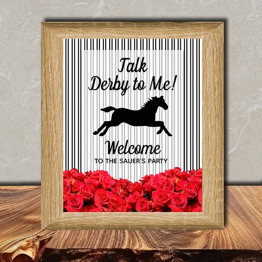 Talk Derby to Me Racehorse Welcome Poster