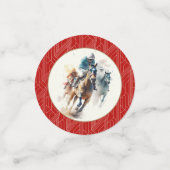 Talk Derby to Me Racehorses and Jockeys Red Konfetti (Klein Vorderseite)