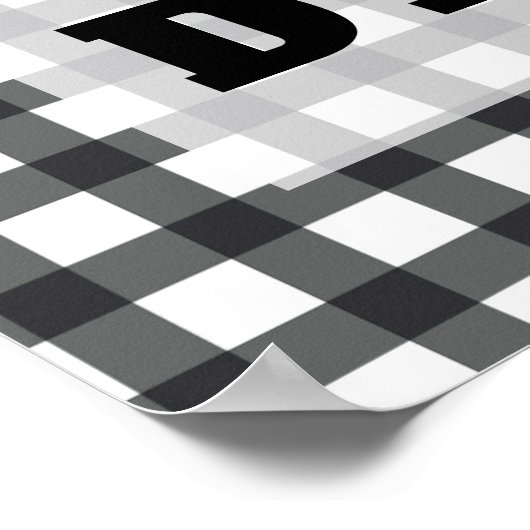 Talk Derby to Me Rote Rose über Gingham Welcome Poster (Ecke)