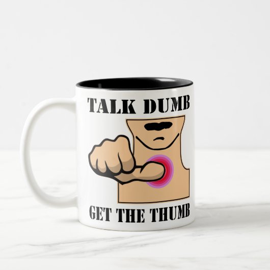 Talk Dumb Get the Thumb #USAPatriotGraphics © Zweifarbige Tasse (Links)
