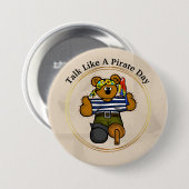 Talk Like A Pirat Day Teddy Bear Pirat Button (Vorne & Hinten)