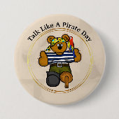 Talk Like A Pirat Day Teddy Bear Pirat Button (Vorderseite)