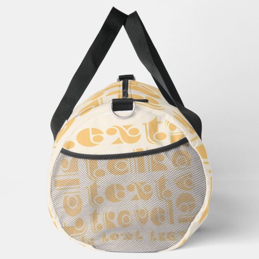 Talk Text Travel Cream Duffle Bag (Rechts)