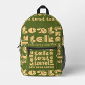 Talk Text Travel Green Bedruckter Rucksack (Vorderseite)