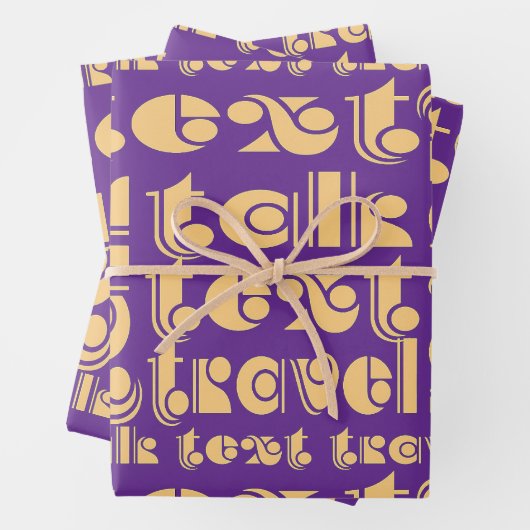 Talk Text Travel Lila Geschenk Geschenkpapier Set (Beispiel)