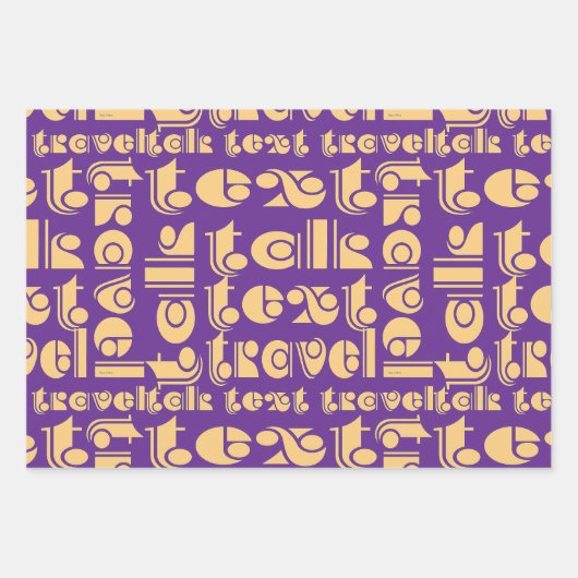 Talk Text Travel Lila Geschenk Geschenkpapier Set (Vorderseite)