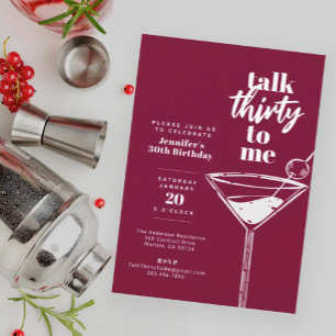 Talk Thirty To Me 30. Martini-Geburtstagsfeier Einladung