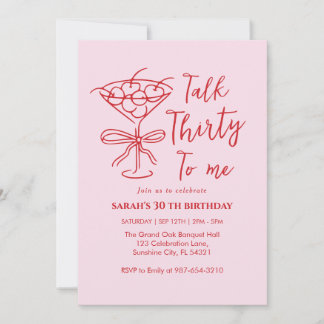 Talk Thirty To Me Birthday girl Party Invitation, Einladung