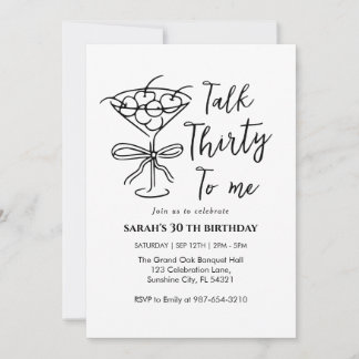 Talk Thirty To Me Birthday girl Party Invitation, Einladung