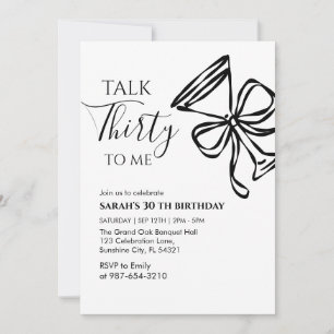 Talk Thirty To Me Geburtstagsmädchen Party-Einladu Einladung
