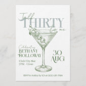 Talk Thirty To Me Martini Cocktail 30th Birthday Einladung (Vorderseite)