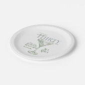 Talk Thirty To Me Martini Cocktail 30th Birthday Pappteller (Schrägansicht)