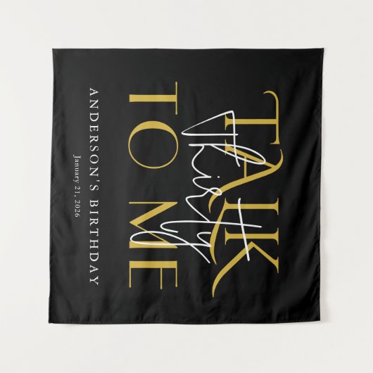 Talk To Me Thirty Birthday Celebration Wall Wandteppich (Vorderseite (Horizontal))