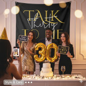 Talk To Me Thirty Birthday Celebration Wall Wandteppich