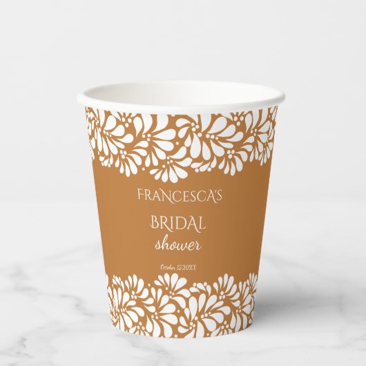 Talka-Brautparty-Monogramm Pappbecher (Vorderseite)