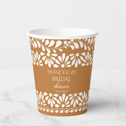 Talka-Brautparty-Monogramm Pappbecher (Vorderseite)