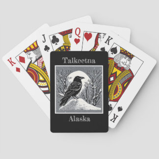 Talkeetna Alaska Raven in Snow Spielkarten