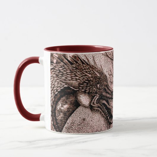 Talkin Abfall-Drache und Eulen-Kaffeetasse Tasse (Links)