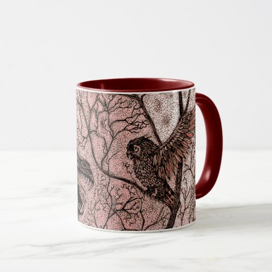 Talkin Abfall-Drache und Eulen-Kaffeetasse Tasse (VorderseiteRechts)
