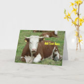 Talking Cow Greeting Card Karte (Gelbe Blume)