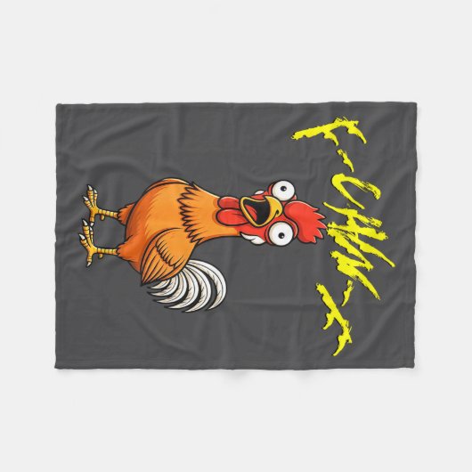 Talking Funny Chicken Fleecedecke (Vorderseite (Horizontal))