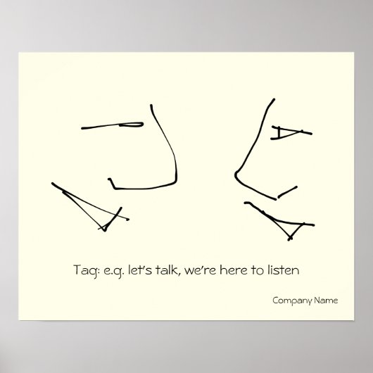 Talking Heads, Line-Art Logo von zwei Köpfen reden Poster (Vorne)