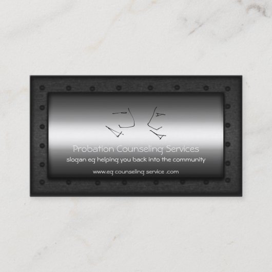 Talking Heads, Probationsberater, metallischer Loo Visitenkarte (Vorderseite)