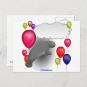 Talking Manatee Party Einladungspostkarte (Vorne/Hinten)
