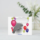 Talking Manatee Party Einladungspostkarte (Stehend Vorderseite)