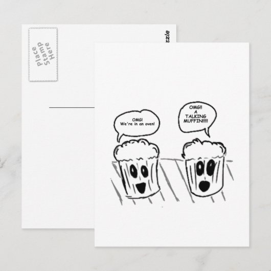 Talking Muffin Postkarte (Vorne/Hinten)