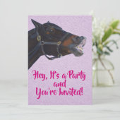 Talking Pony Birthday Einladung (Stehend Vorderseite)