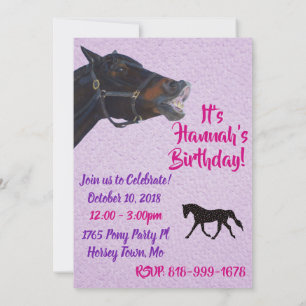 Talking Pony Birthday Einladung