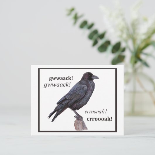 Talking Raven Greeting Postkarte (Stehend Vorderseite)