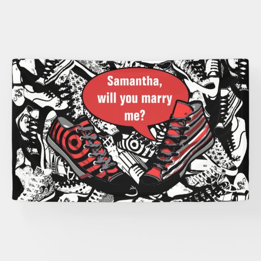 Talking Schuhe 1 + Ihr eigener Hintergrund & Text Banner (Horizontal)