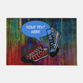 Talking Schuhe 3 + Ihr eigener Hintergrund & Text Fußmatte (Vorderseite)