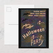 Talking Skulls Spirit Writing Halloween-Party Einladungspostkarte (Vorne/Hinten)