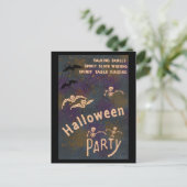 Talking Skulls Spirit Writing Halloween-Party Einladungspostkarte (Stehend Vorderseite)