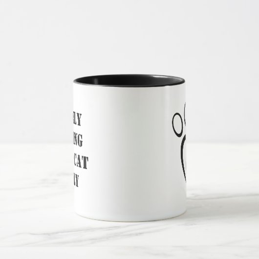 Talking to My Cat Today Funny Introvert Office Mug Tasse (Zentrum)