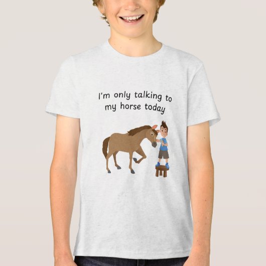 Talking with horse boy Tri-Blend shirt (Vorderseite)