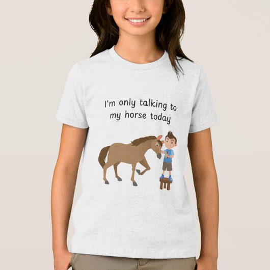 Talking with horse boy Tri-Blend shirt (Vorderseite)