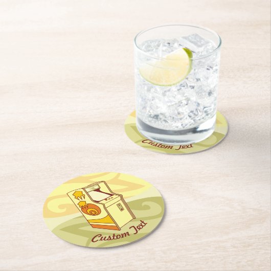 Tall Arcade Spielkonsole Rundpapier Untersetzer (Vor Ort)